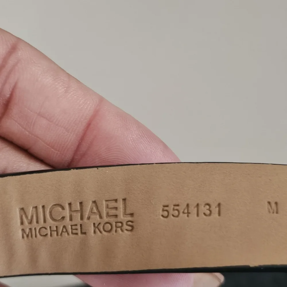 Michael Kors Black MK Logo Fanny Pack Belt Bag Chain Accent Zip Waist Crossbody.